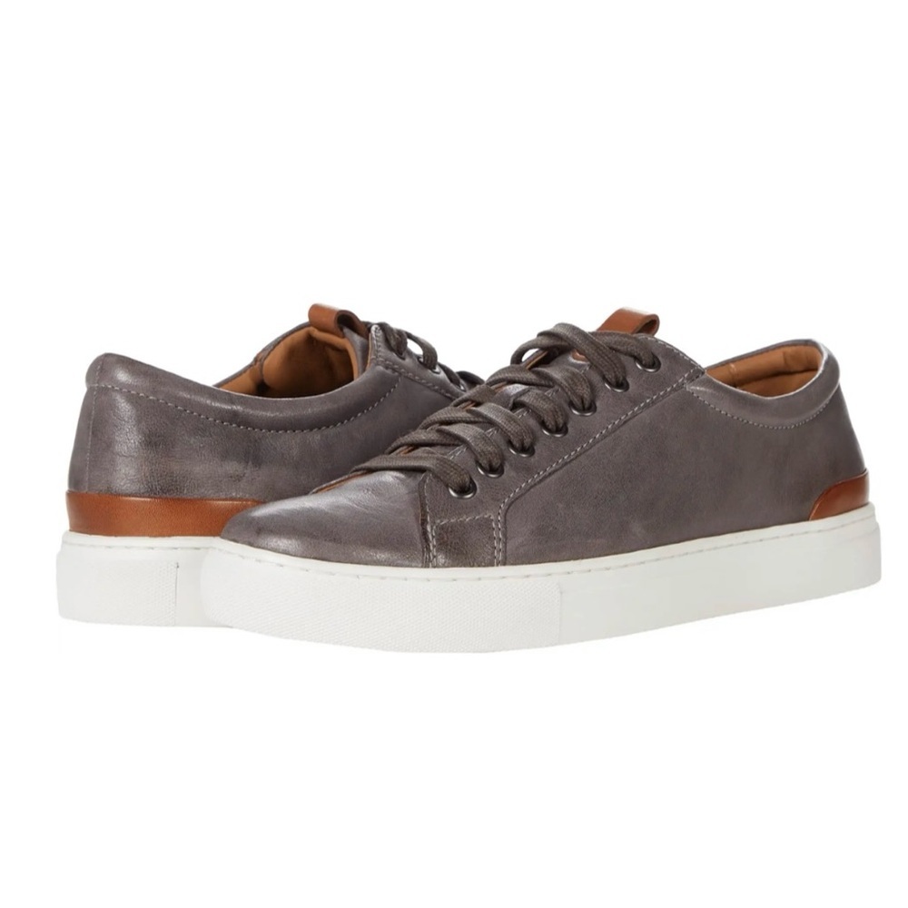 Johnston & Murphy Banks Lace to Toe Shoe in Gray Italian Washed Sheepskin Sz 12